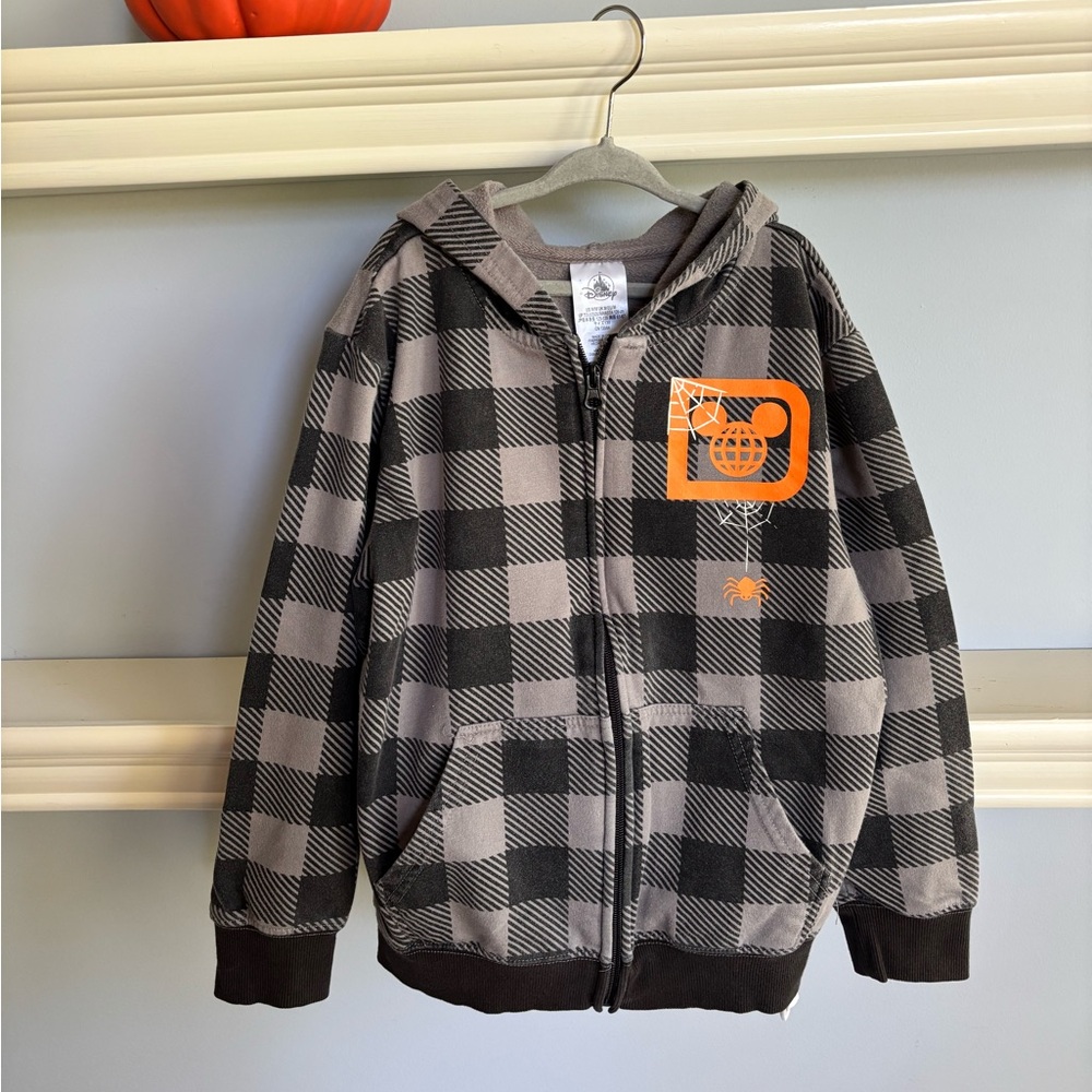 Disney Black and Gray Checkered Kids Jacket